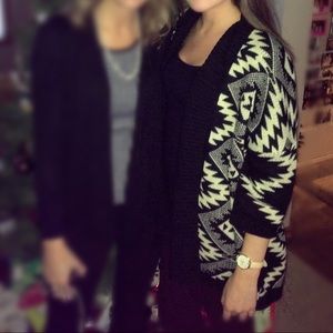 Cream and black patterned cardigan